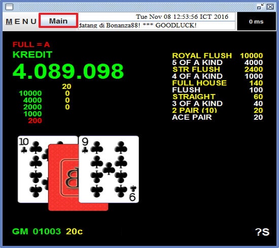 Screenshot permainan bola tangkas desktop Bonanza88 16