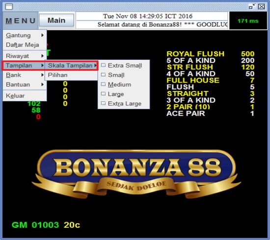 Screenshot permainan bola tangkas desktop Bonanza88 31