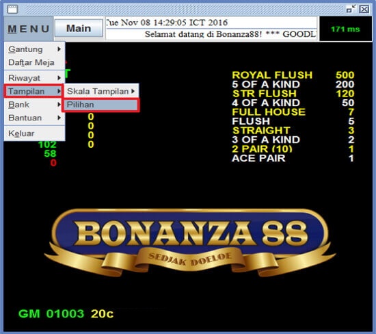 Screenshot permainan bola tangkas desktop Bonanza88 32