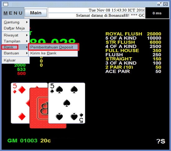 Screenshot permainan bola tangkas desktop Bonanza88 34
