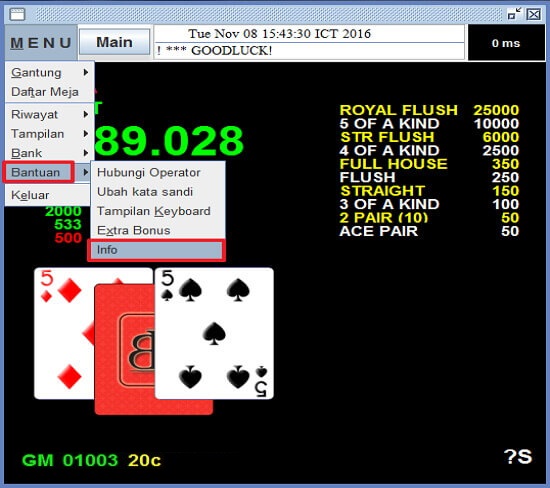 Screenshot permainan bola tangkas desktop Bonanza88 52
