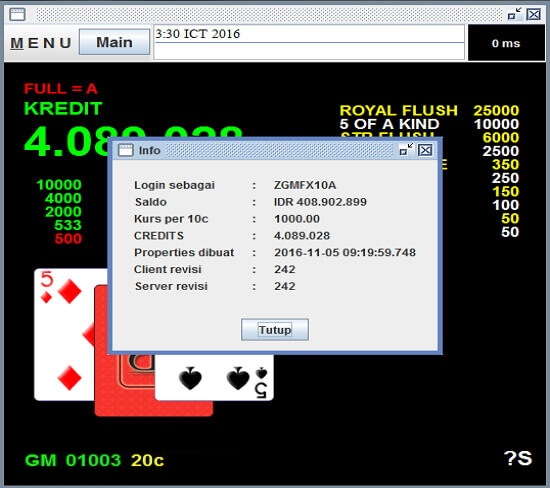 Screenshot permainan bola tangkas desktop Bonanza88 53